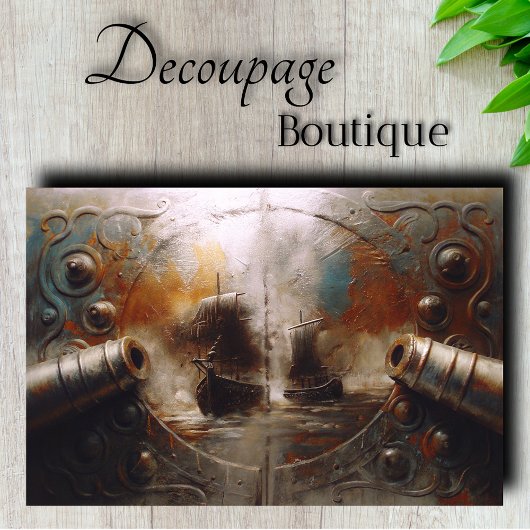 Scheepsgevecht Patrijspoort Decoupage Tissuepapier