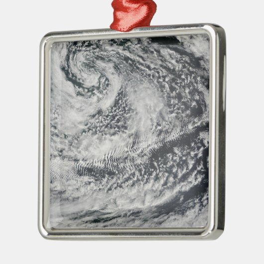 Scheepsgolfvormige golfwolken 2 metalen ornament (Links)