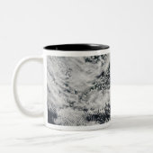 Scheepsgolfvormige golfwolken 2 tweekleurige koffiemok (Links)