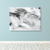 Scheepsgolfvormige golfwolken canvas afdruk (Insitu (Houten vloer))