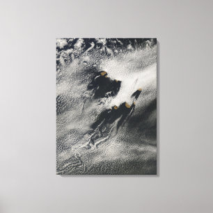 Scheepsgolfvormige golfwolken en wolkenvorken canvas afdruk