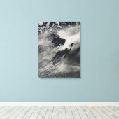 Scheepsgolfvormige golfwolken en wolkenvorken canvas afdruk (Insitu (Houten vloer))