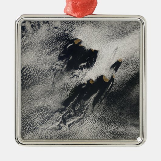 Scheepsgolfvormige golfwolken en wolkenvorken metalen ornament (Voorkant)