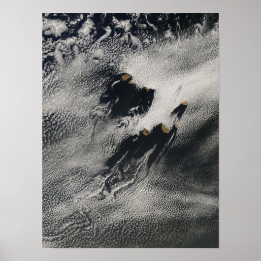 Scheepsgolfvormige golfwolken en wolkenvorken poster (Voorkant)