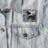 Scheepsgolfvormige golfwolken en wolkenvorken vierkante button 5,1 cm (In situ)