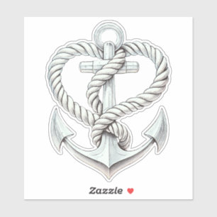 Scheepshart Touw Anker Kust Bruiloft Sticker