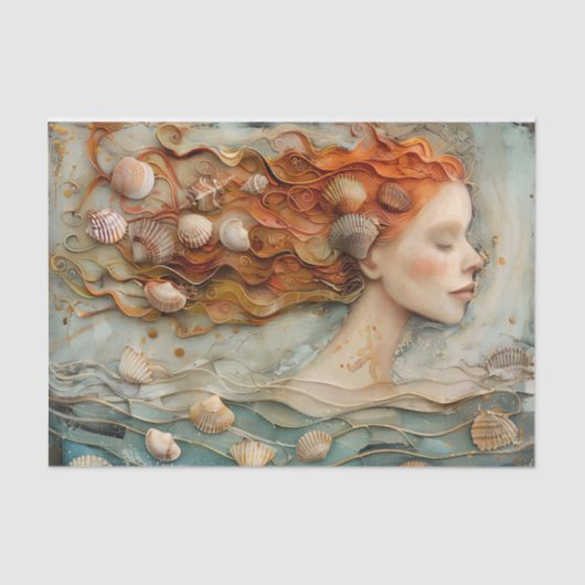 SCHEEPSHELL SIRENE DECOUPAGE TISSUEPAPIER (Voorkant)