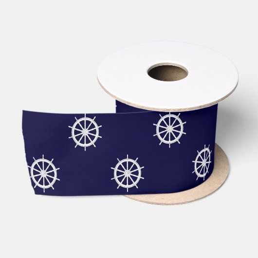 Scheepshelm nautische stof satijnen lint (Spoel)