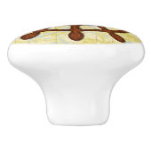 Scheepshelmwiel in de oude kaart Nautical Seafarin Keramische Knop (Zijkant)