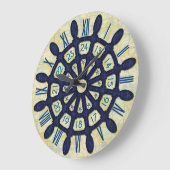 Scheepshelmwoudblauw Nautical Sailor Old Map Grote Klok (Hoek)