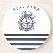 Scheepshoed, Anker, Stuurwiel Navy Blauwe Strepen