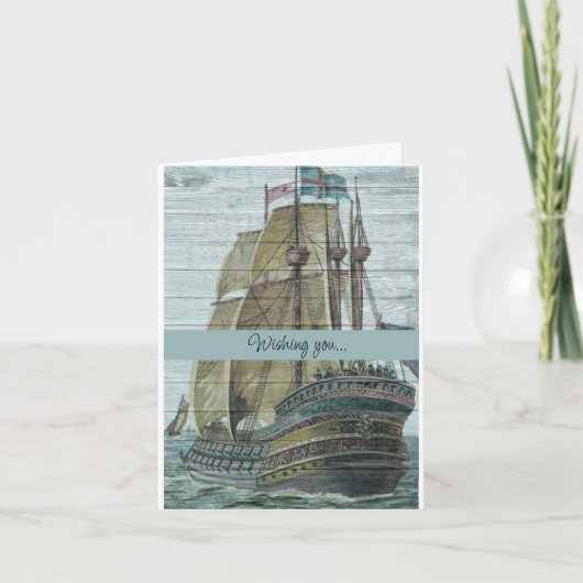  scheepsillustratie zeilthema kaart (Voorkant)