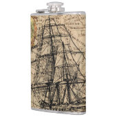  scheepskaart heupfles (Links)