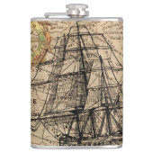  scheepskaart heupfles (Voorkant)