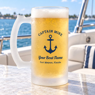 Scheepskapitein Aangepaste Bootnaam Haven Matglas Bierpul