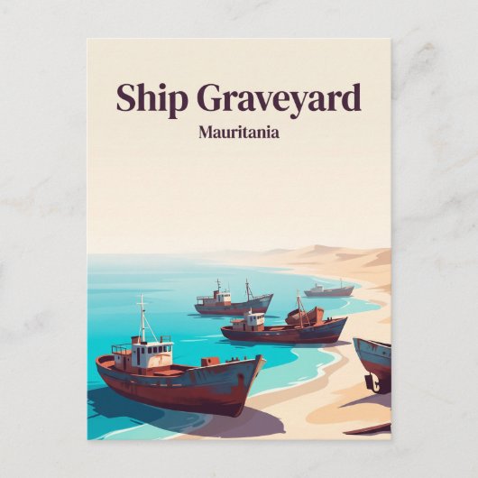 Scheepskerkhof Mauritanië Briefkaart (Voorkant)