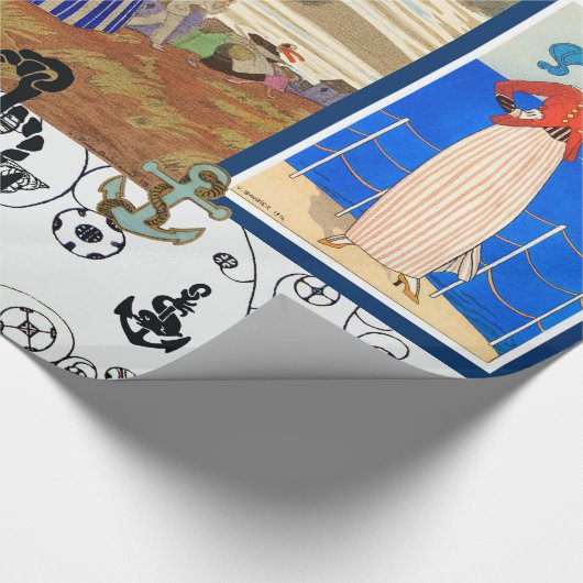 SCHEEPSKUNST ART DECO SCHOONHEID MODE MET ANKERS CADEAUPAPIER (Hoek)