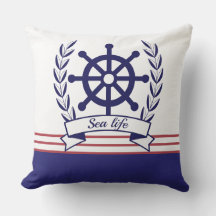 Scheepsleven en scheepswiel Blauw en Wit