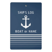 Scheepslogboek Uw Bootnaam Nautisch Anker Mini Klembord (Achterkant)
