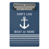 Scheepslogboek Uw Bootnaam Nautisch Anker Mini Klembord (Voorkant)