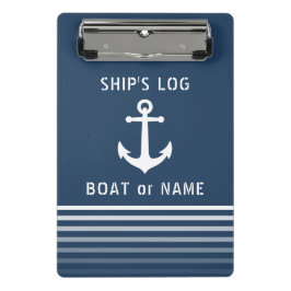 Scheepslogboek Uw Bootnaam  Nautisch Anker Mini Klembord