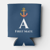 Scheepsmaat Waterverf Anker Monogram Blikjeskoeler (Voorkant)