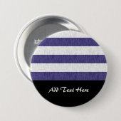 Scheepsmarine Blauw Witte Strepen Ronde Button 7,6 Cm (Voorkant /achterkant)