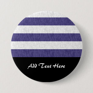 Scheepsmarine Blauw Witte Strepen Ronde Button 7,6 Cm