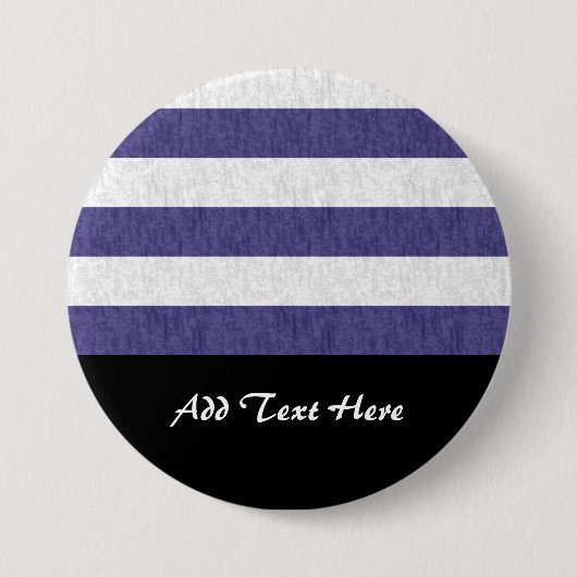 Scheepsmarine Blauw Witte Strepen Ronde Button 7,6 Cm (Voorkant)