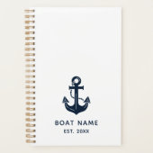 Scheepsmarineblauw Aangepaste Bootnaam Planner (Voorkant)