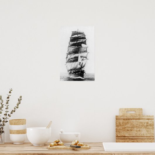 Scheepsmontagestewart Poster (Keuken)