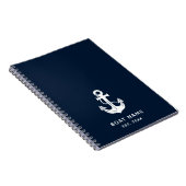 Scheepsnaam Anker Blauw Marine Notitieboek (Rechterzijde)