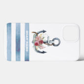 Scheepsnaam, Anker Bloemen Strepen Case-Mate iPhone Case (Achterkant (horizontaal))