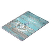 Scheepsnaam Anker Rustiek Hout Notitieboek (Linkerzijde)