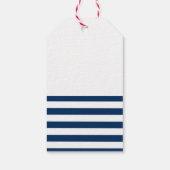 Scheepsnaam,Anker Zee Marine Blauw Gestreept Cadeaulabel (Achterkant)
