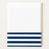 Scheepsnaam,Anker Zee Marine Blauw Gestreept Planner (Achterkant)