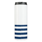 Scheepsnaam,Anker Zee Marine Blauw Gestreept Thermosbeker (Achterkant)
