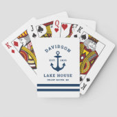 Scheepsnaam Meer Huis Achternaam Monogram Pokerkaarten (Achterkant)