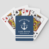 Scheepsnaam Meer Huis Achternaam Monogram Pokerkaarten (Achterkant)
