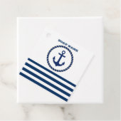 Scheepsnaam Nautical,Anker Marineblauw Gestreept Bedankjes Labels (In situ)