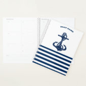 Scheepsnaam Nautilus,Anker Marineblauw Witte Stre Planner (Display)