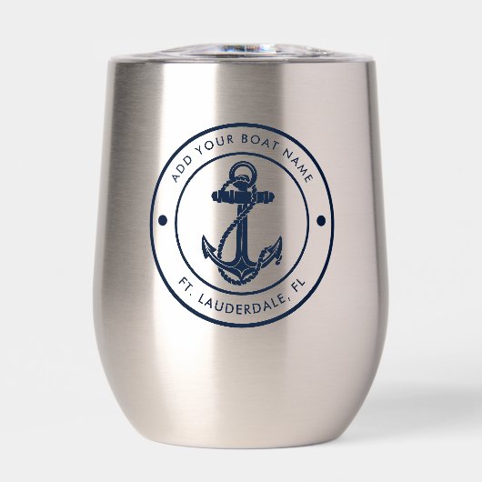 Scheepsnaam Navy Blauwe Anker (Voorkant)