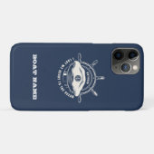 Scheepsnaam Thema Marineblauw Case-Mate iPhone Case (Achterkant (horizontaal))