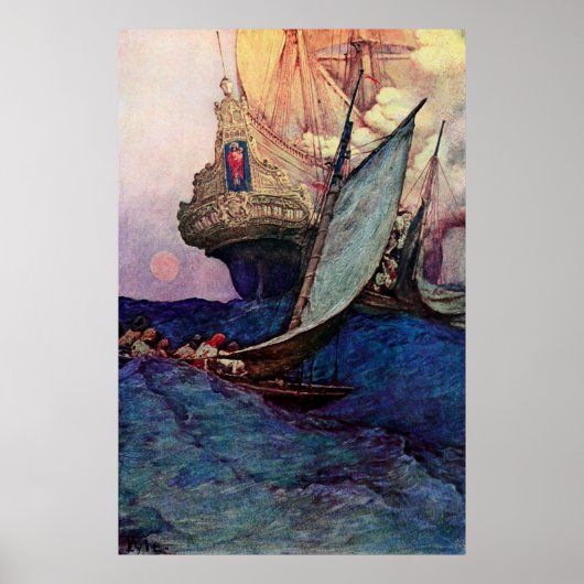 Scheepsnadering Poster (Voorkant)