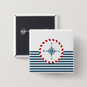 Scheepsontwerp Vierkante Button 5,1 Cm (Voorkant /achterkant)