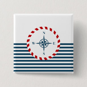 Scheepsontwerp Vierkante Button 5,1 Cm