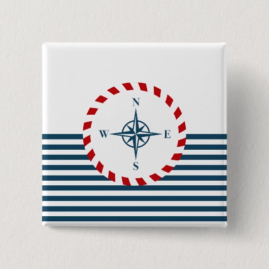 Scheepsontwerp Vierkante Button 5,1 Cm (Voorkant)