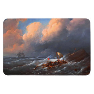 Scheepsoverlevenden op een as magneet