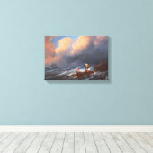 Scheepsoverlevenden op een Raft Canvas Print (Insitu (Houten vloer))
