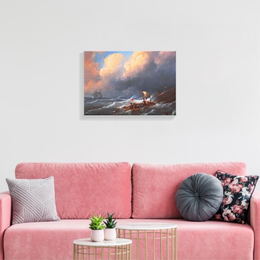 Scheepsoverlevenden op een Raft Canvas Print (Insitu (Woonkamer))